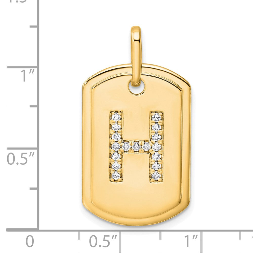 Diamond Initial Dog Tag Charms