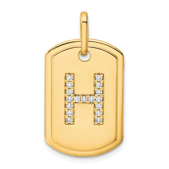 Diamond Initial Dog Tag Charms