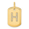 Diamond Initial Dog Tag Charms