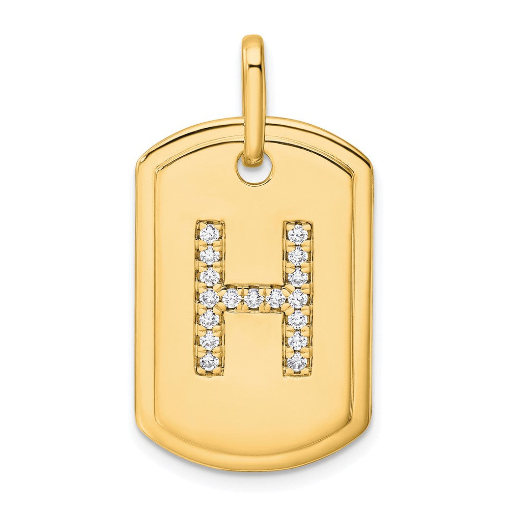 Diamond Initial Dog Tag Charms