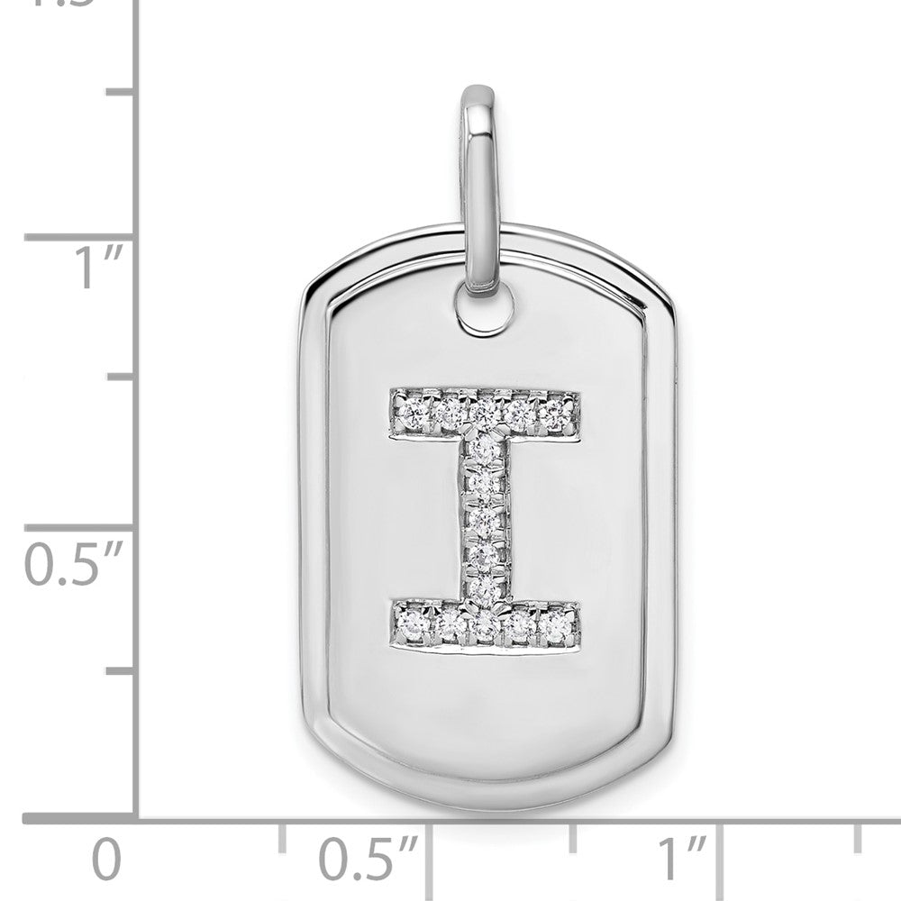 Diamond Initial Dog Tag Charms