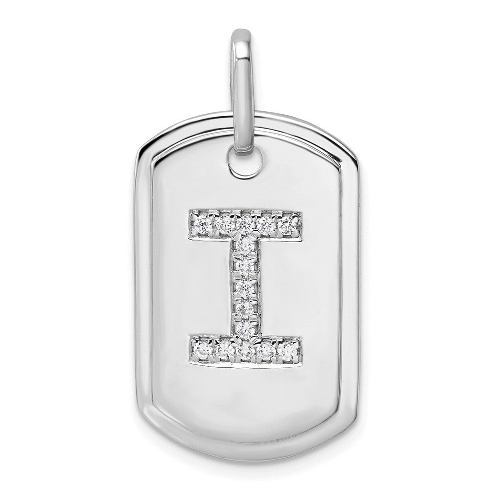 Diamond Initial Dog Tag Charms