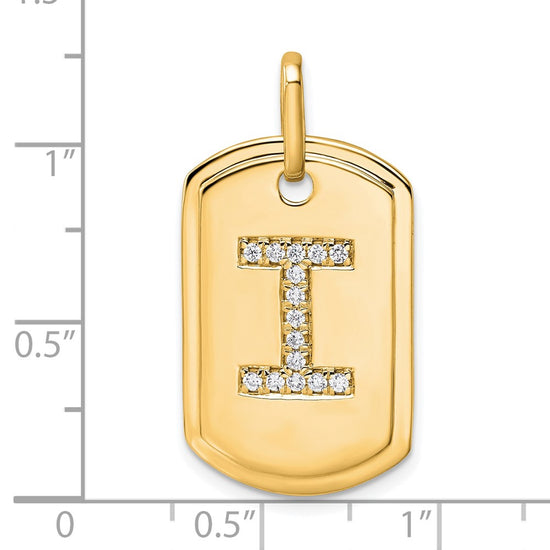 Diamond Initial Dog Tag Charms