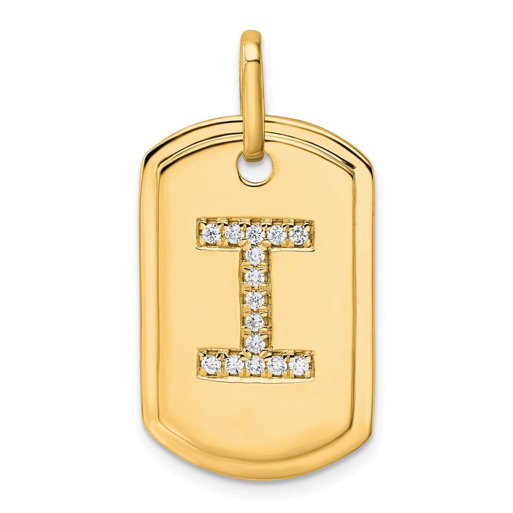 Diamond Initial Dog Tag Charms