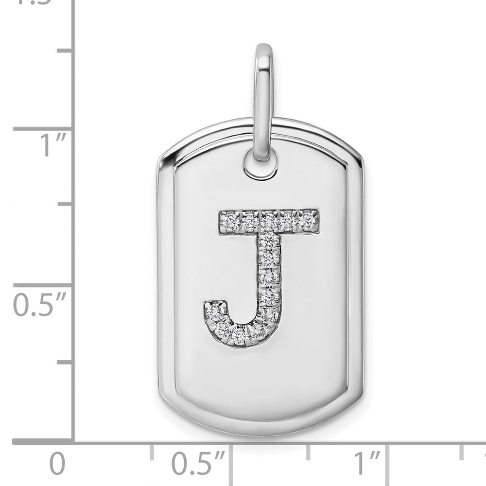 Diamond Initial Dog Tag Charms