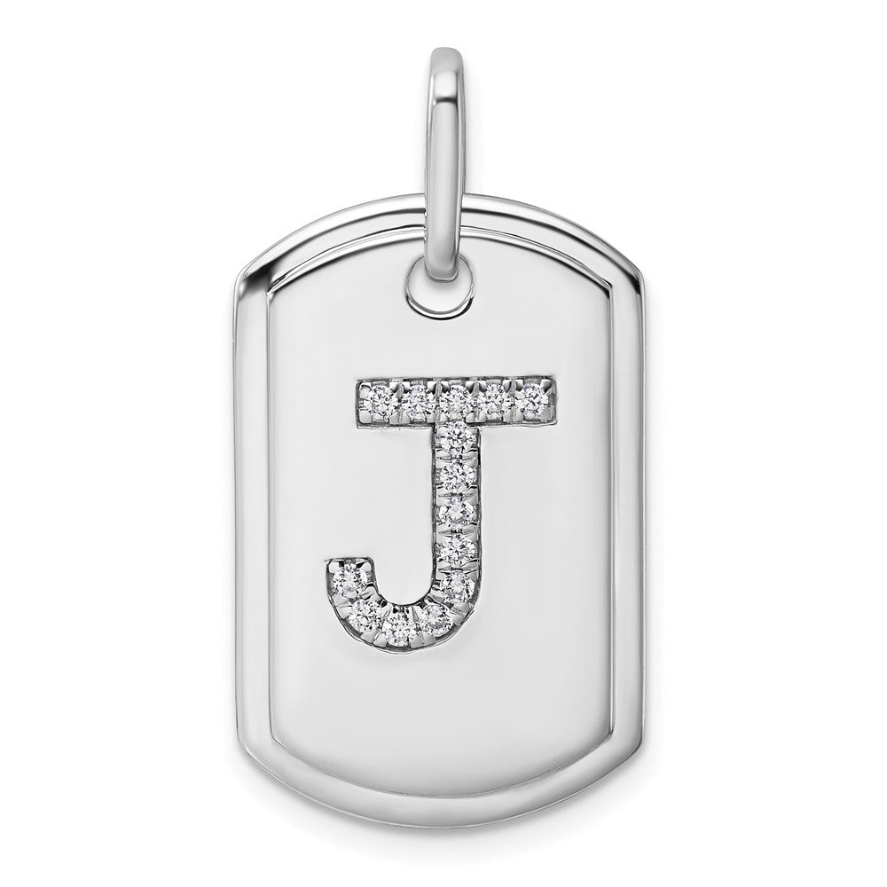Diamond Initial Dog Tag Charms