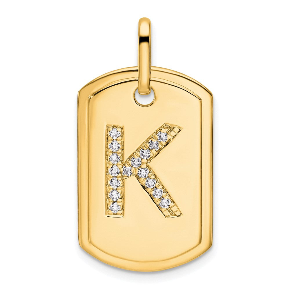 Diamond Initial Dog Tag Charms