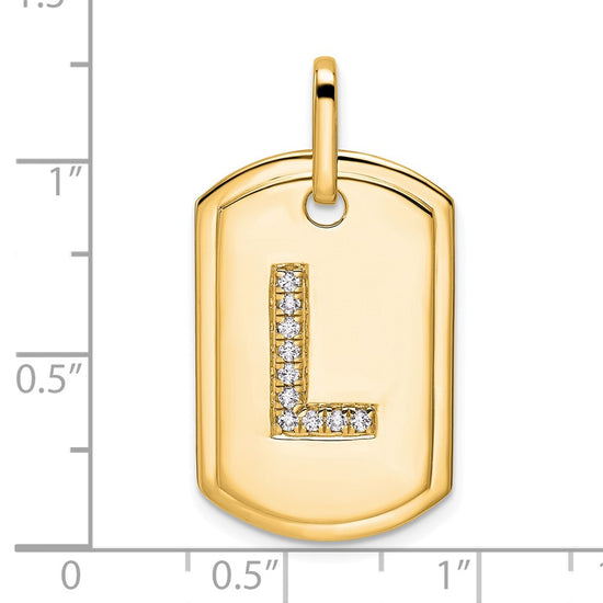 Diamond Initial Dog Tag Charms