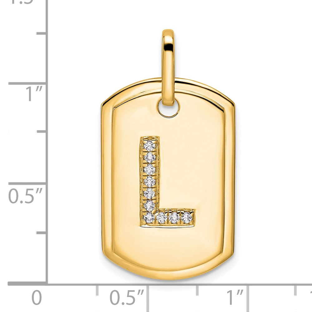 Diamond Initial Dog Tag Charms