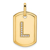 Diamond Initial Dog Tag Charms