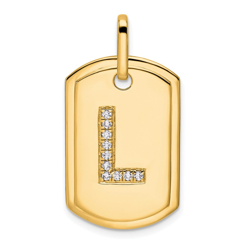 Diamond Initial Dog Tag Charms