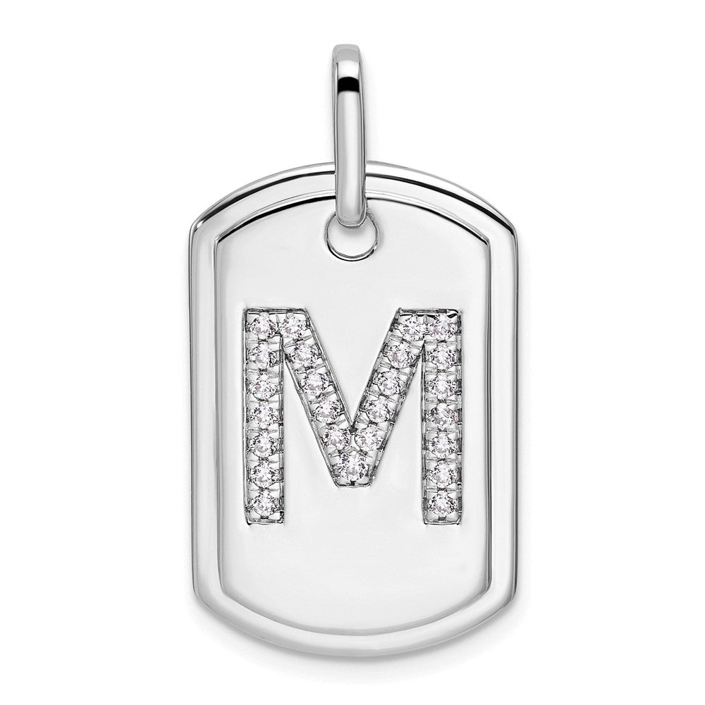 Diamond Initial Dog Tag Charms