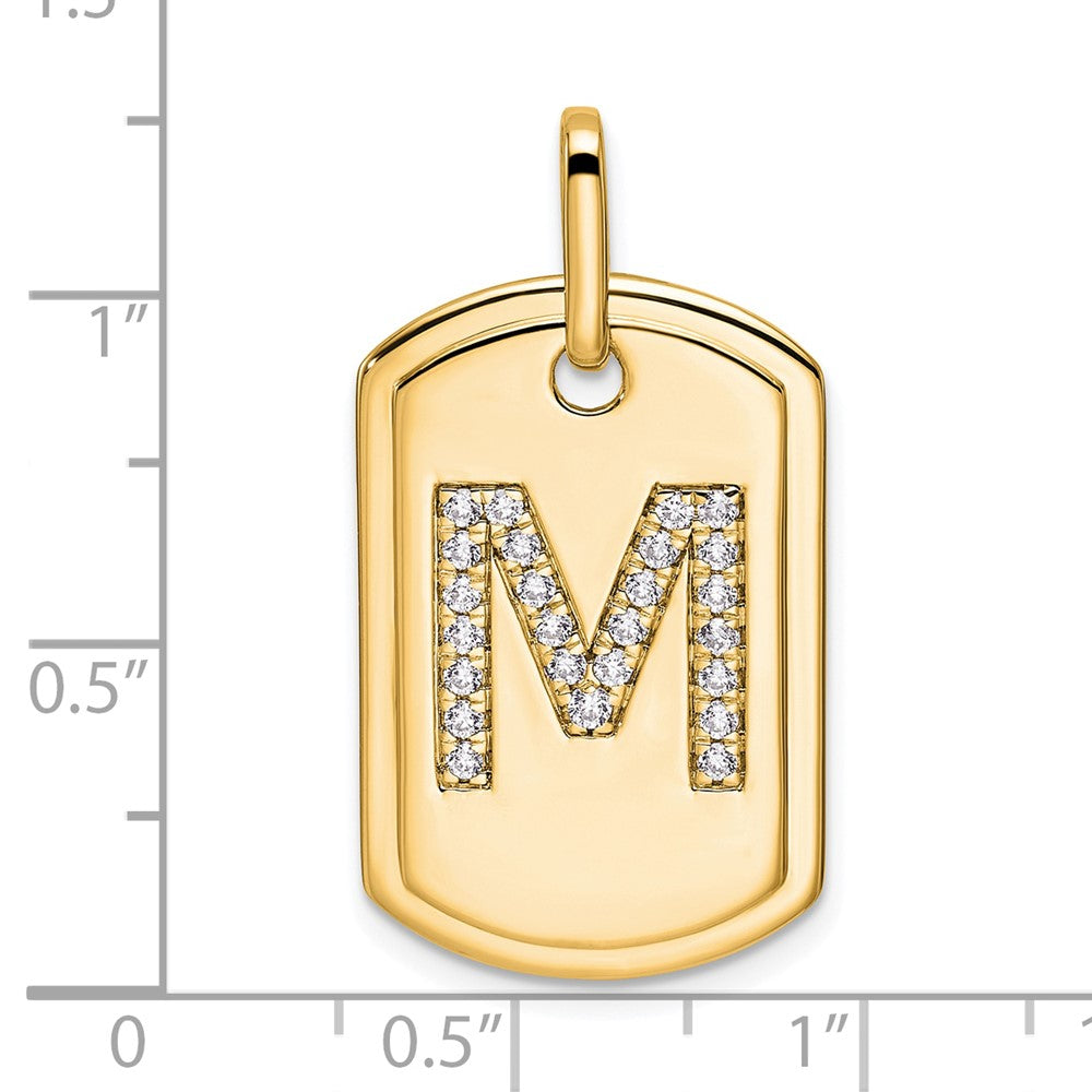 Diamond Initial Dog Tag Charms
