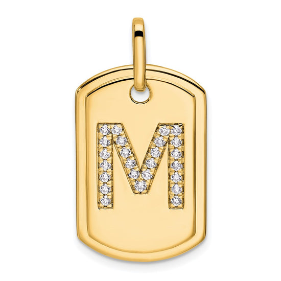 Diamond Initial Dog Tag Charms