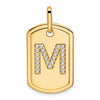 Diamond Initial Dog Tag Charms