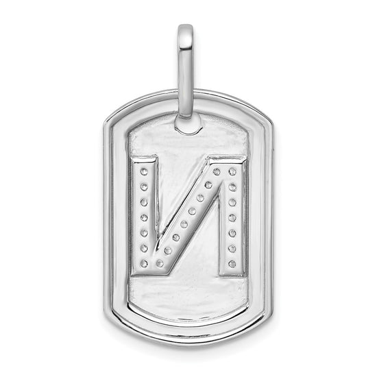 Diamond Initial Dog Tag Charms