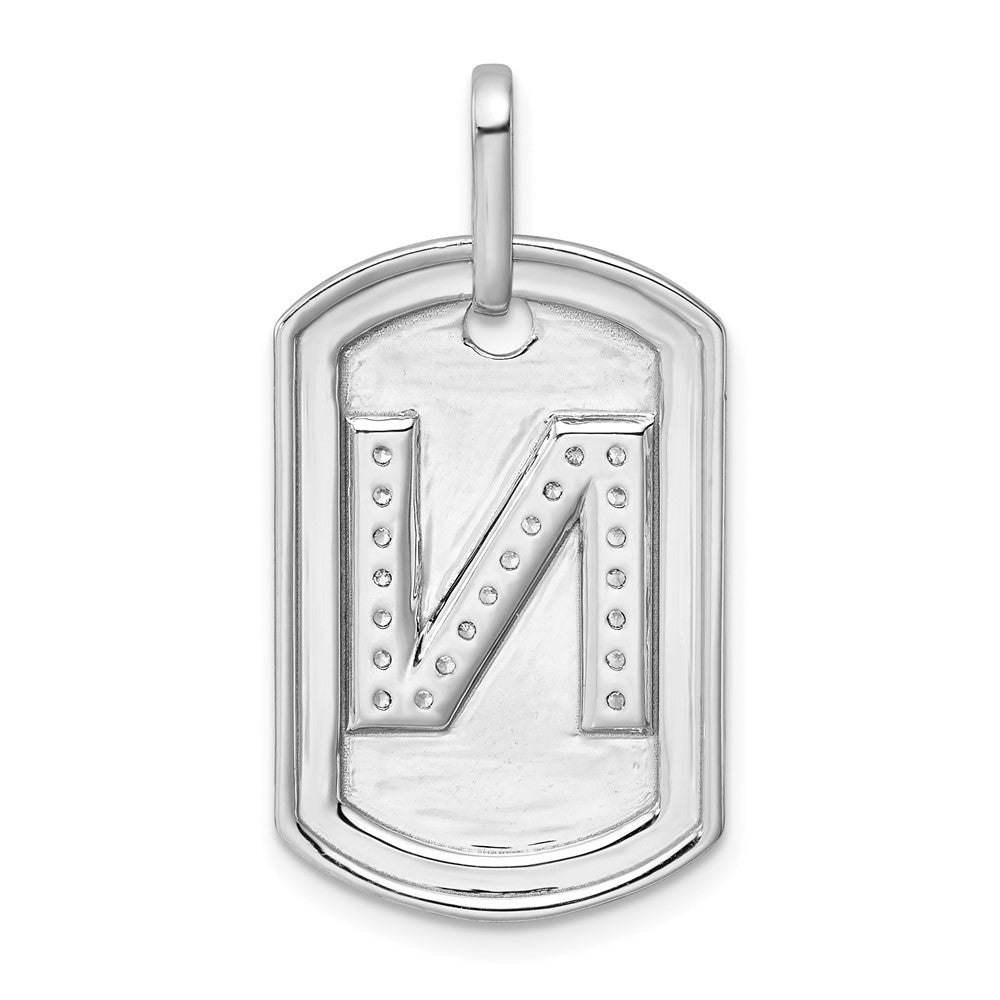 Diamond Initial Dog Tag Charms