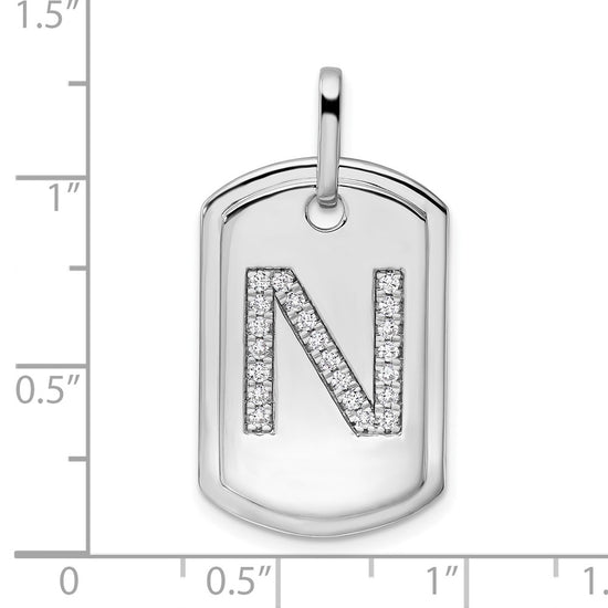 Diamond Initial Dog Tag Charms