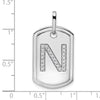 Diamond Initial Dog Tag Charms