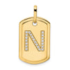Diamond Initial Dog Tag Charms