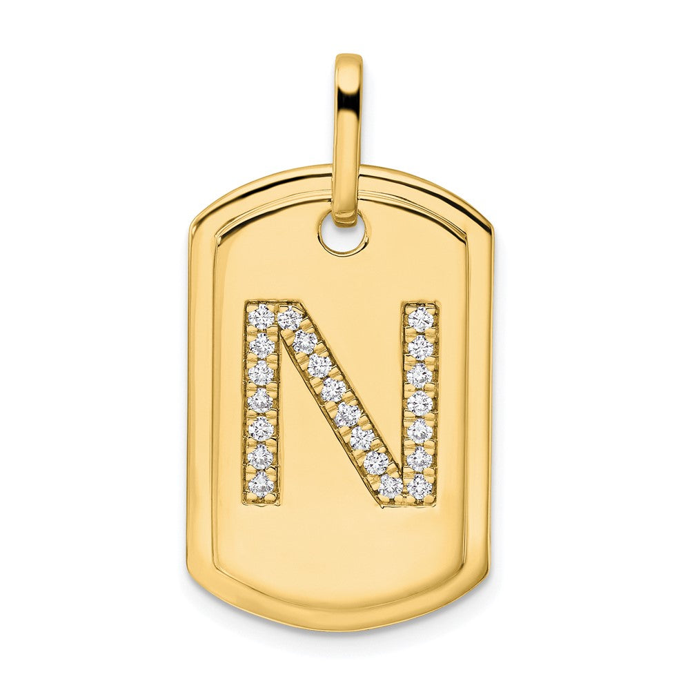 Diamond Initial Dog Tag Charms