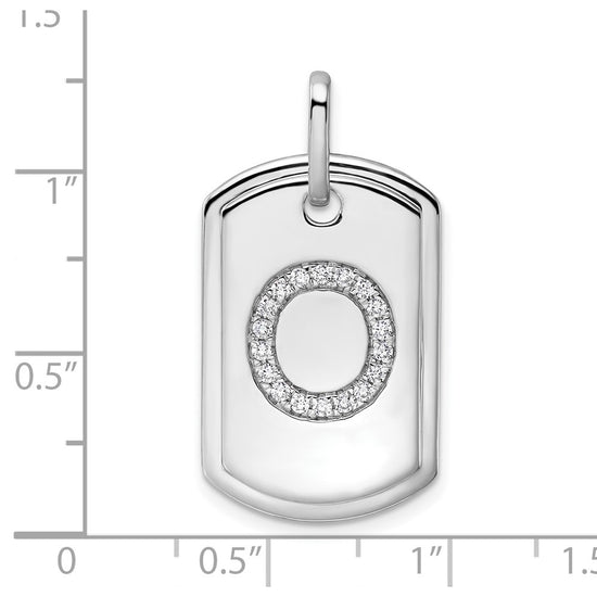 Diamond Initial Dog Tag Charms