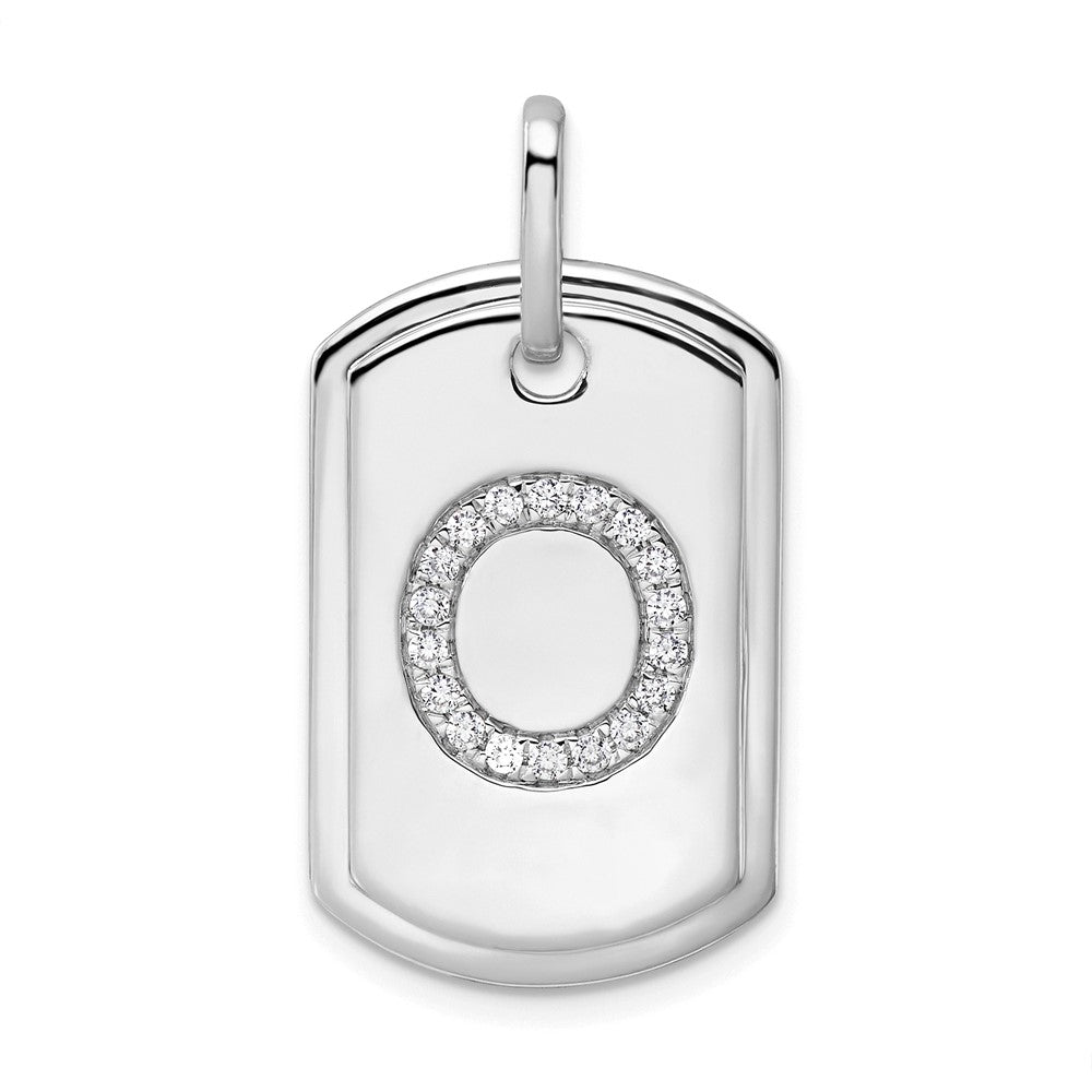 Diamond Initial Dog Tag Charms