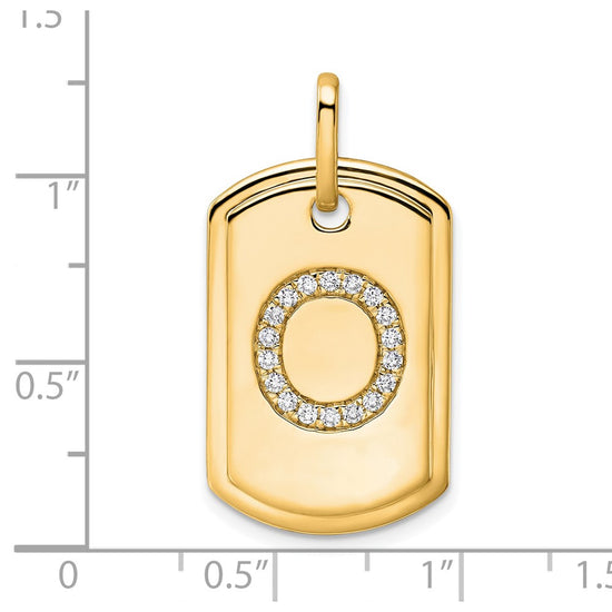 Diamond Initial Dog Tag Charms
