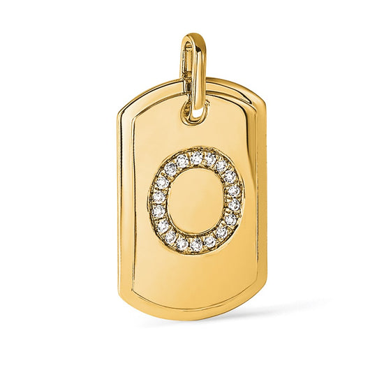 Diamond Initial Dog Tag Charms