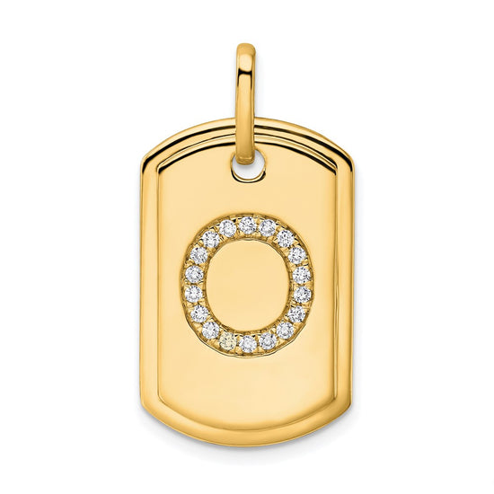 Diamond Initial Dog Tag Charms