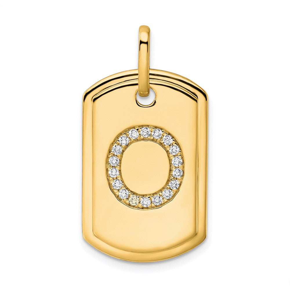 Diamond Initial Dog Tag Charms
