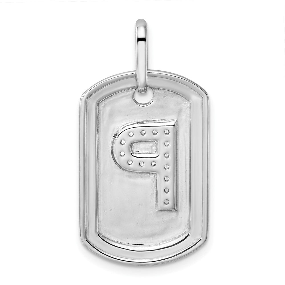 Diamond Initial Dog Tag Charms