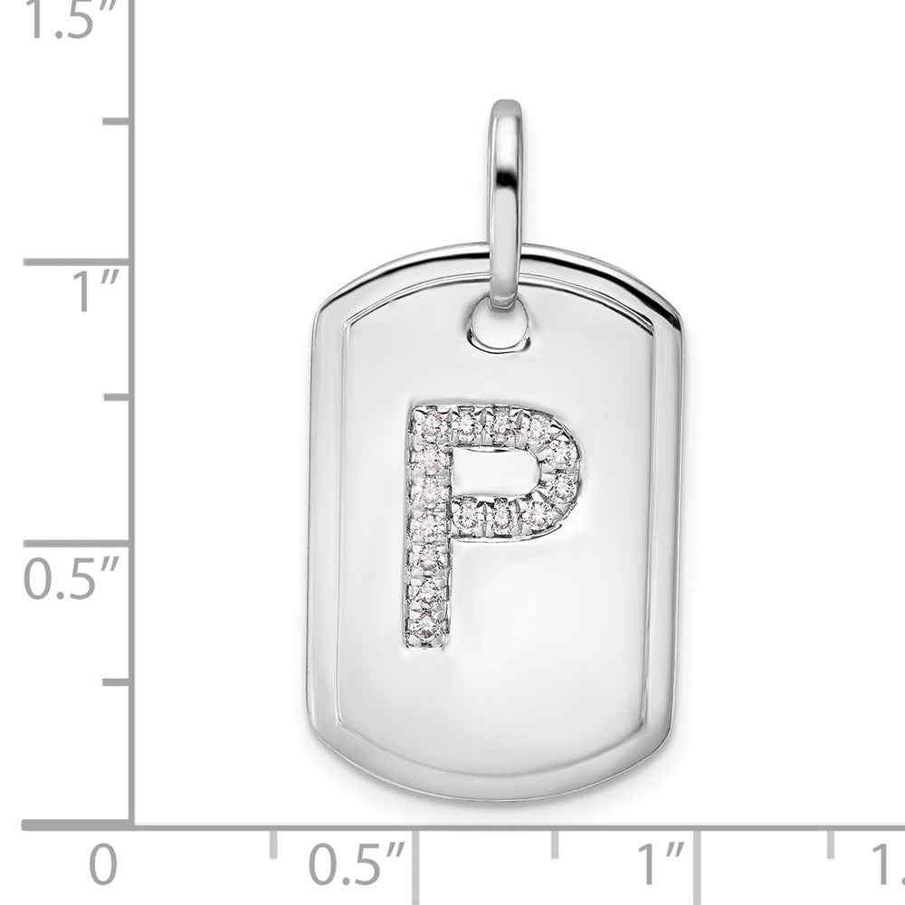 Diamond Initial Dog Tag Charms