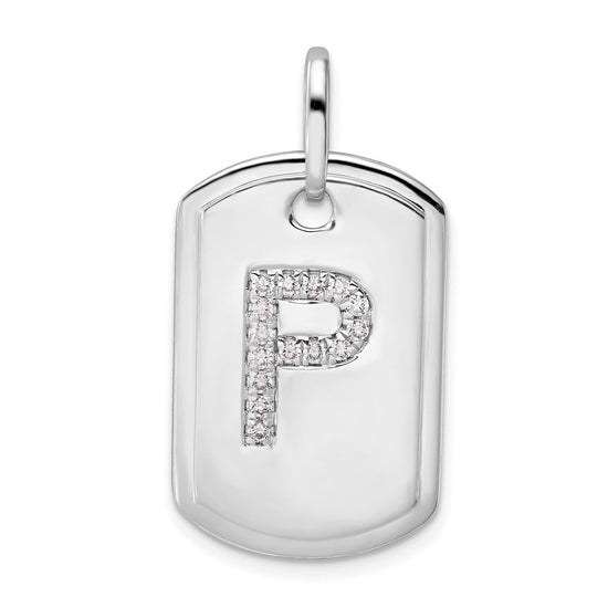 Diamond Initial Dog Tag Charms