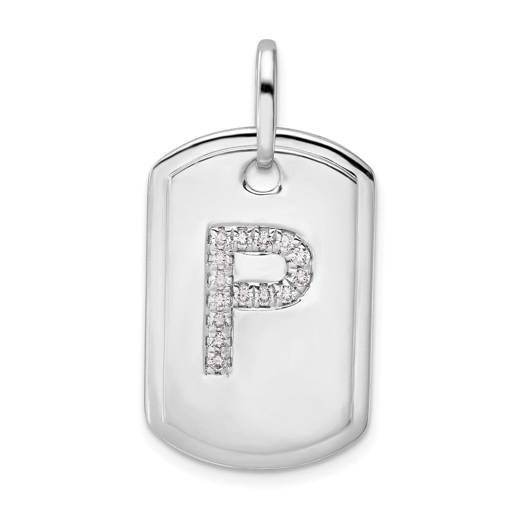 Diamond Initial Dog Tag Charms