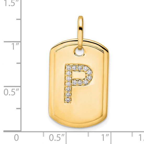 Diamond Initial Dog Tag Charms