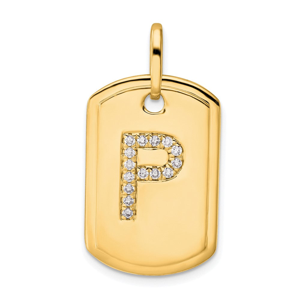 Diamond Initial Dog Tag Charms
