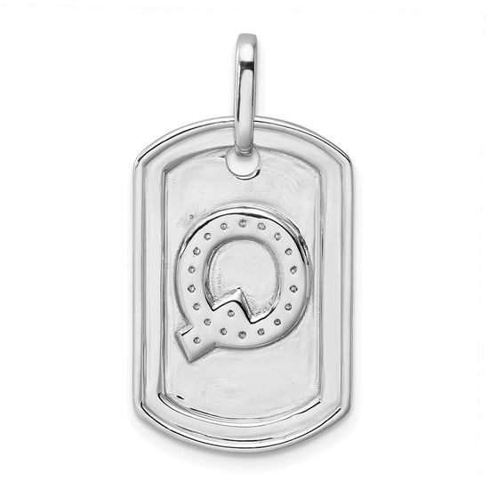 Diamond Initial Dog Tag Charms