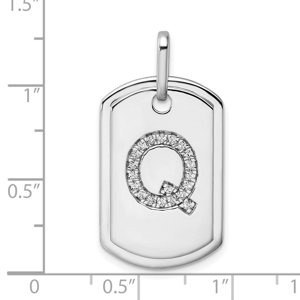 Diamond Initial Dog Tag Charms