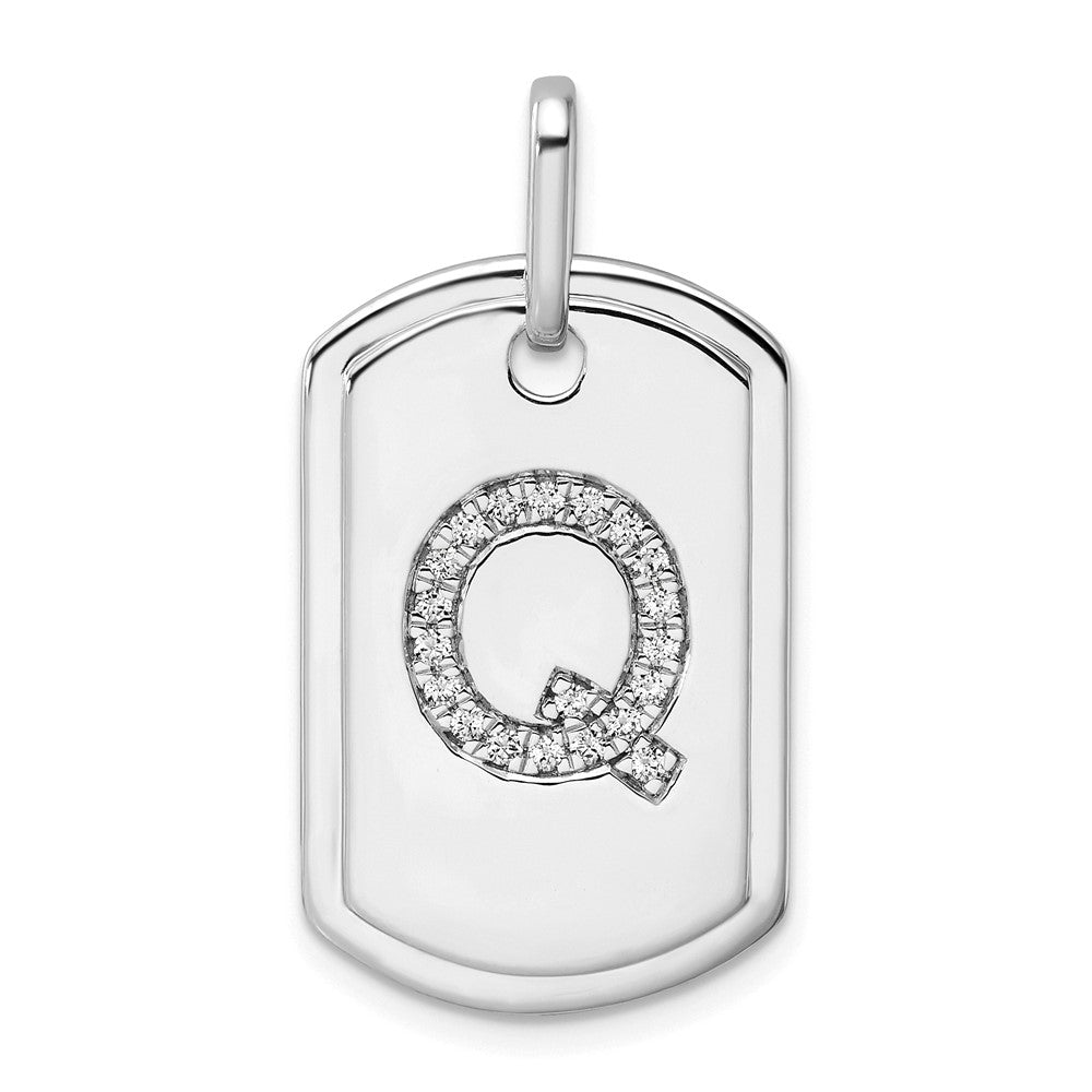Diamond Initial Dog Tag Charms