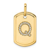 Diamond Initial Dog Tag Charms
