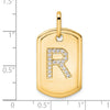 Diamond Initial Dog Tag Charms