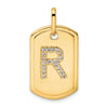 Diamond Initial Dog Tag Charms
