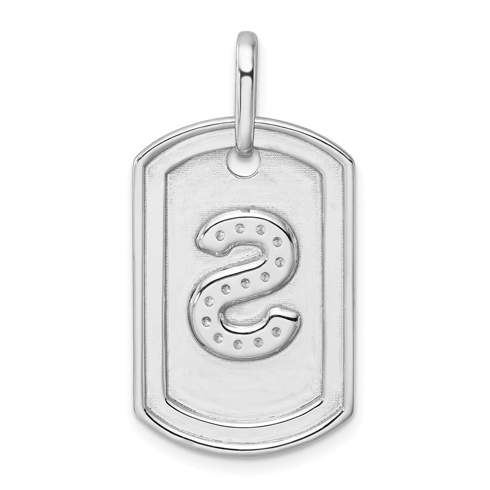 Diamond Initial Dog Tag Charms