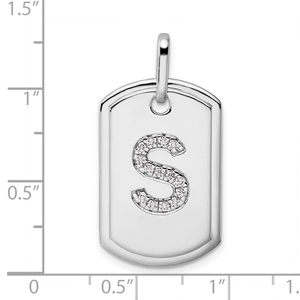 Diamond Initial Dog Tag Charms