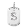 Diamond Initial Dog Tag Charms