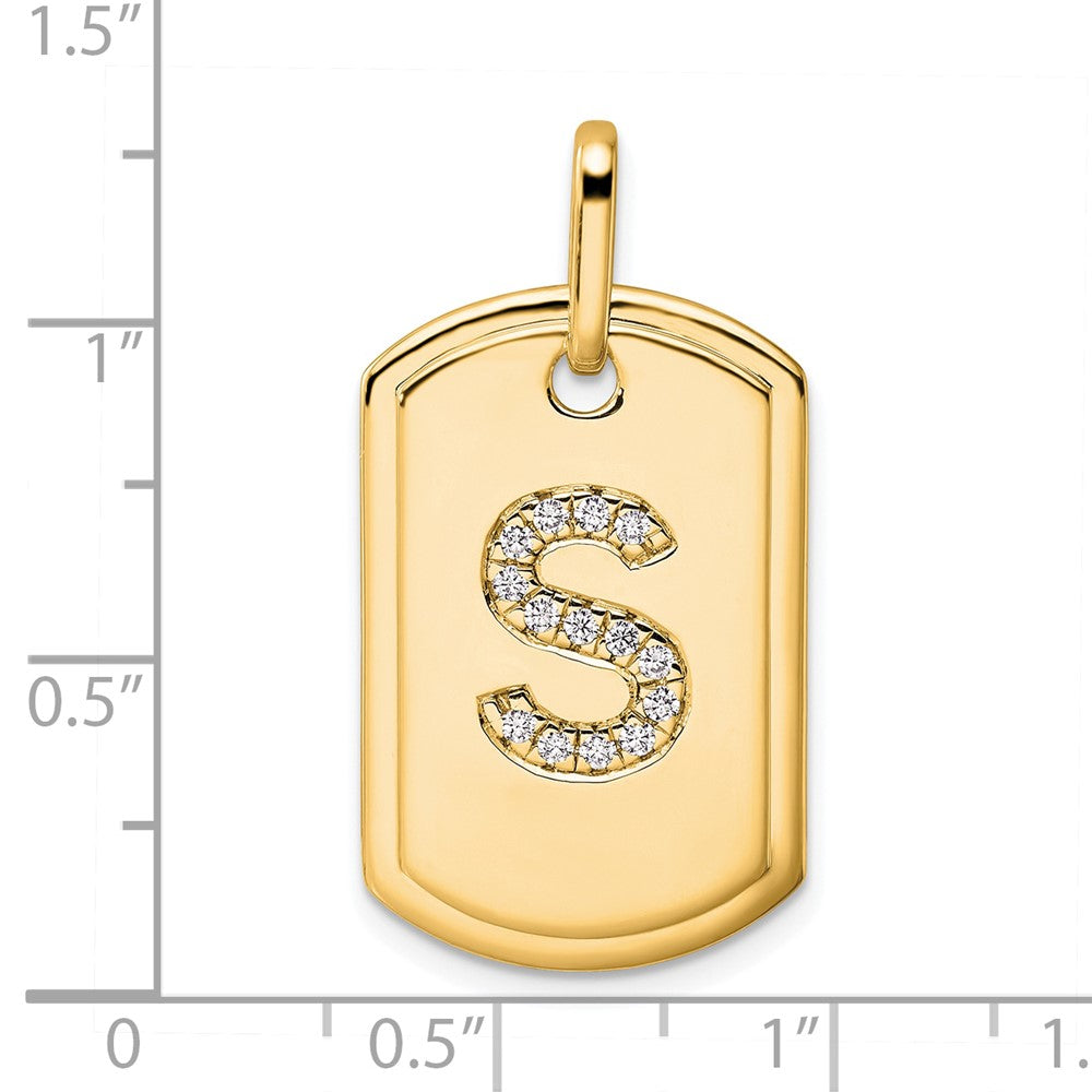 Diamond Initial Dog Tag Charms