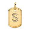 Diamond Initial Dog Tag Charms