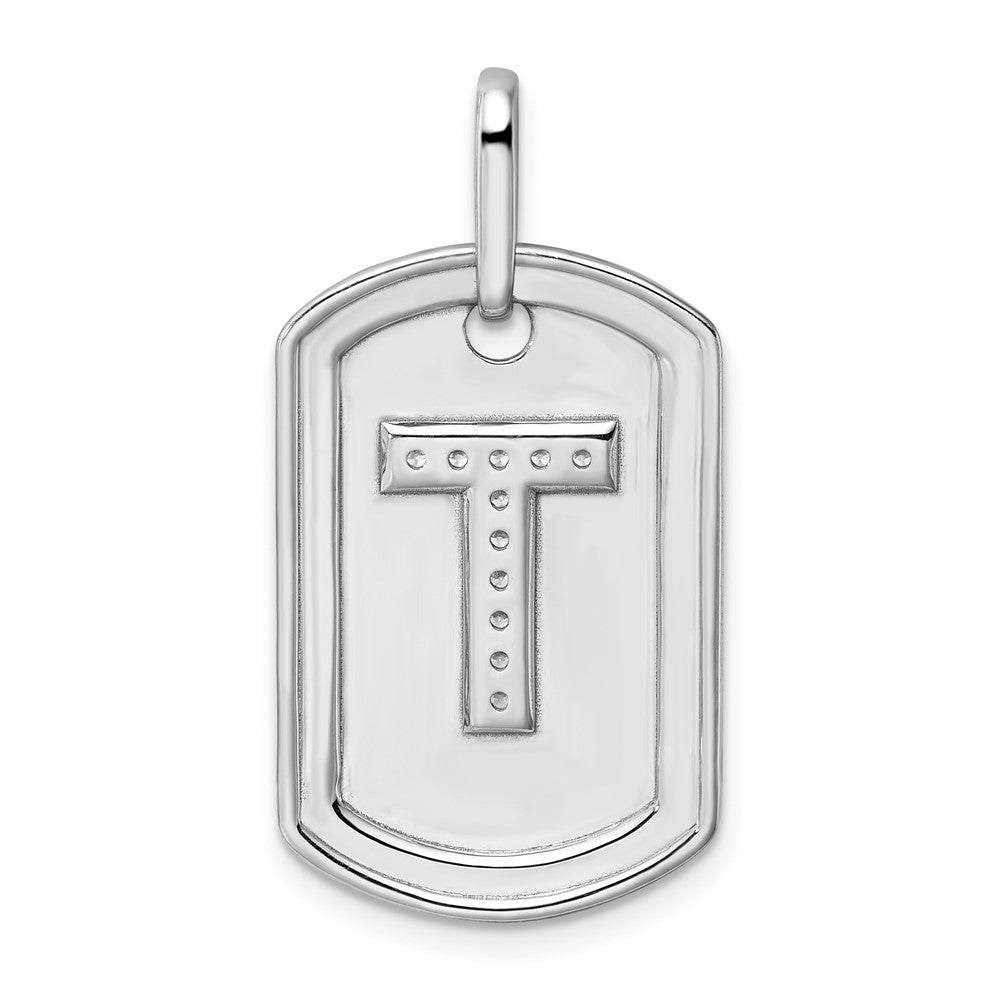 Diamond Initial Dog Tag Charms