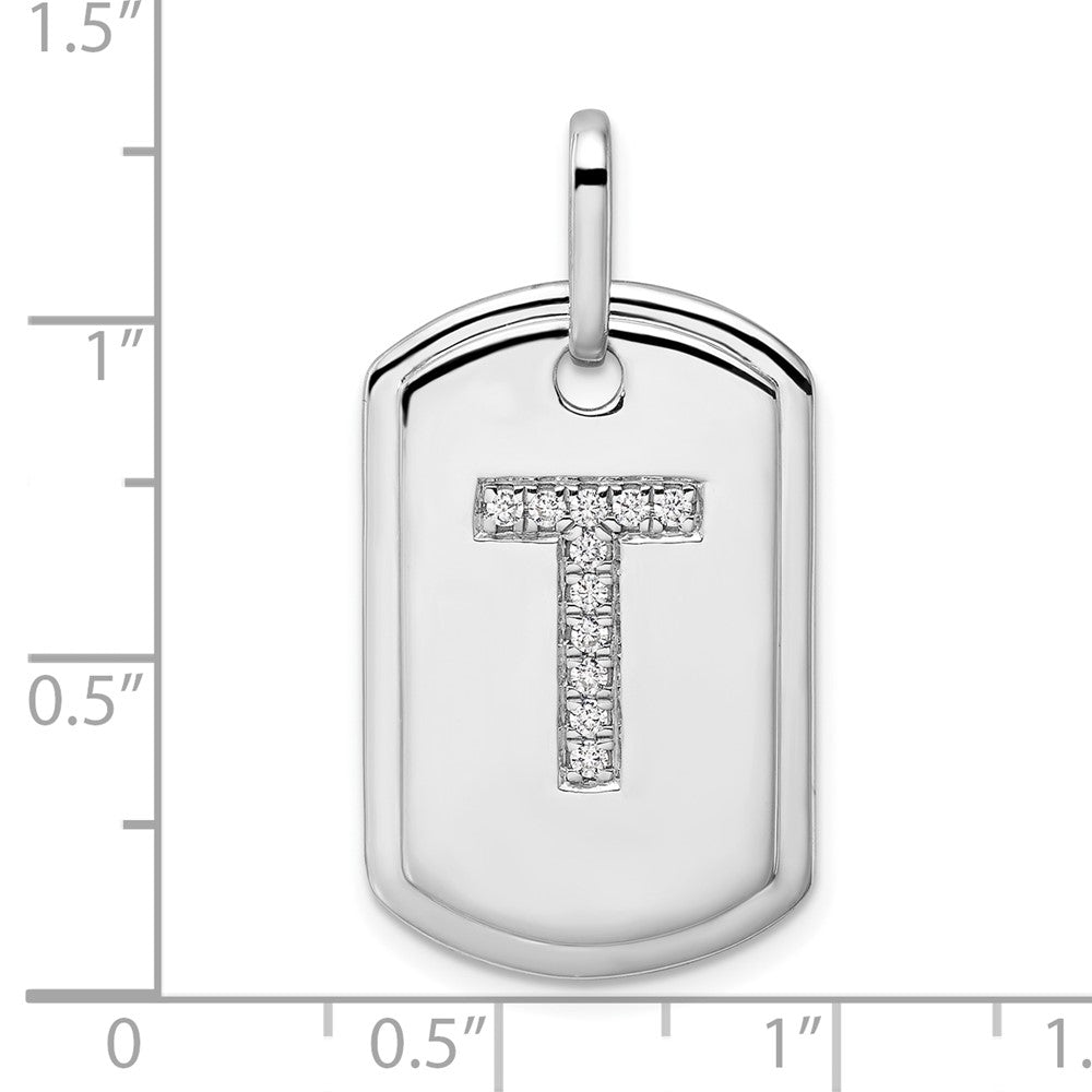 Diamond Initial Dog Tag Charms